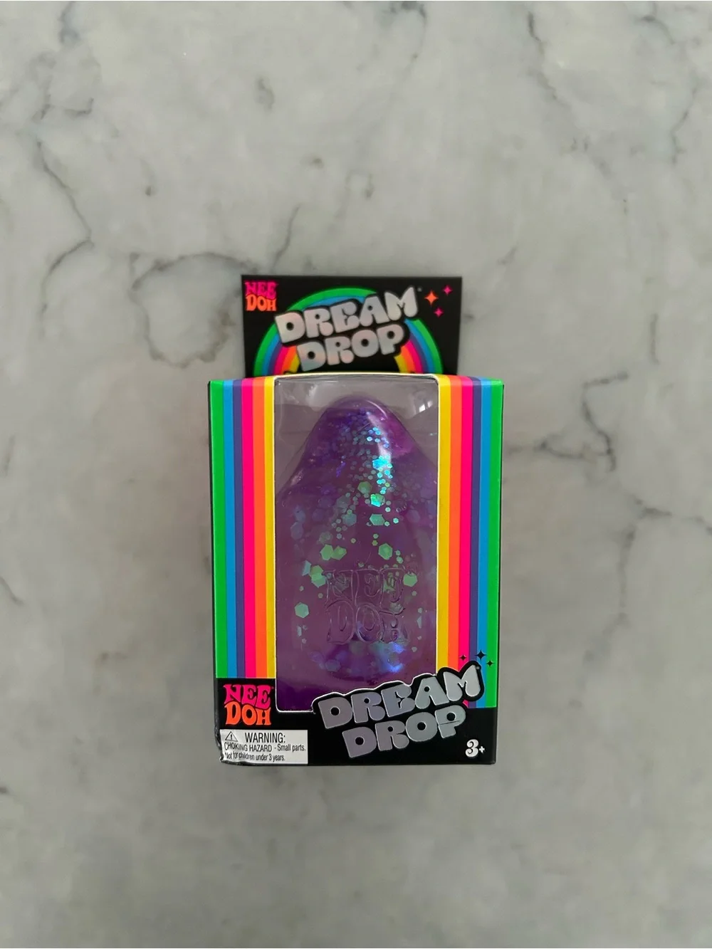 Needoh Dream Drop Purple Glitter Stress Toy